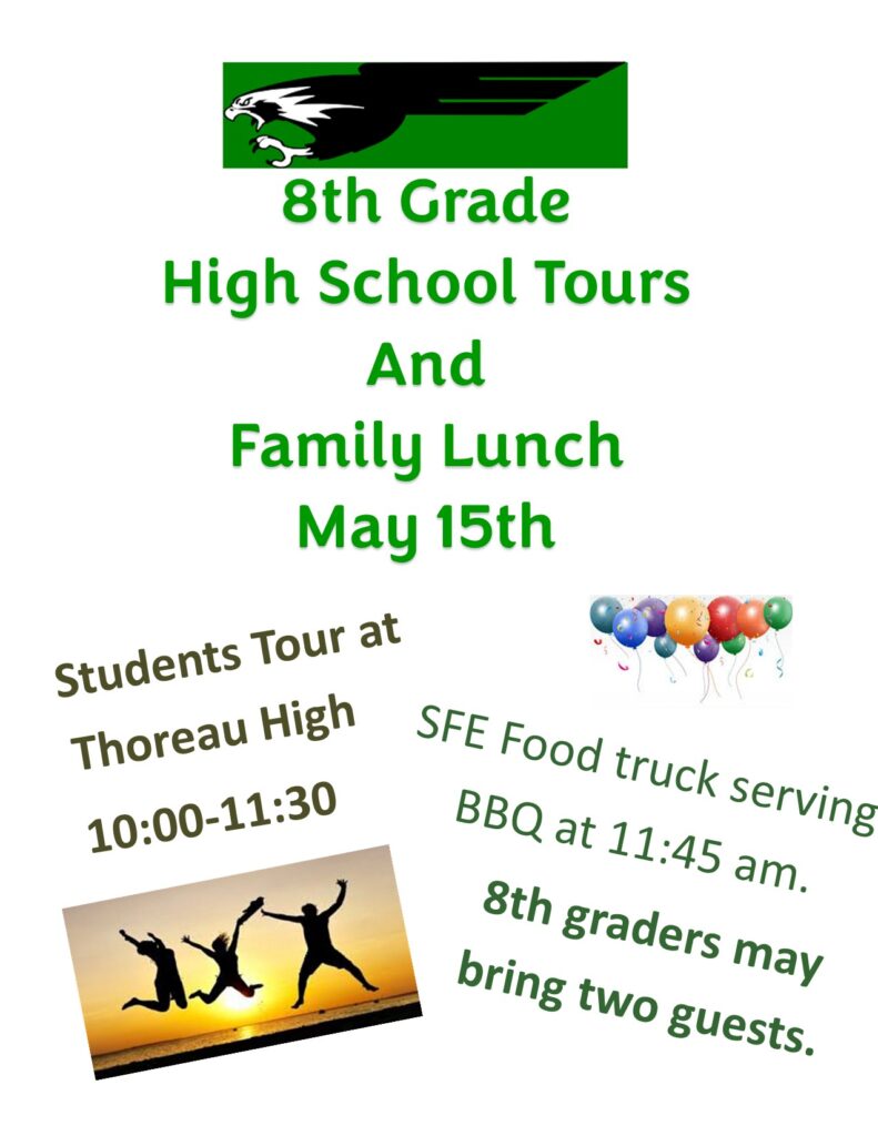8th grade tour lunch flyer